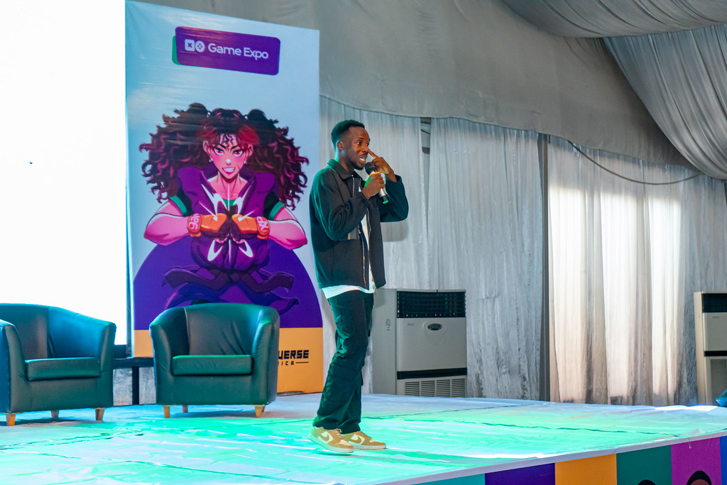 Indie game developers showcasing creative titles to attendees