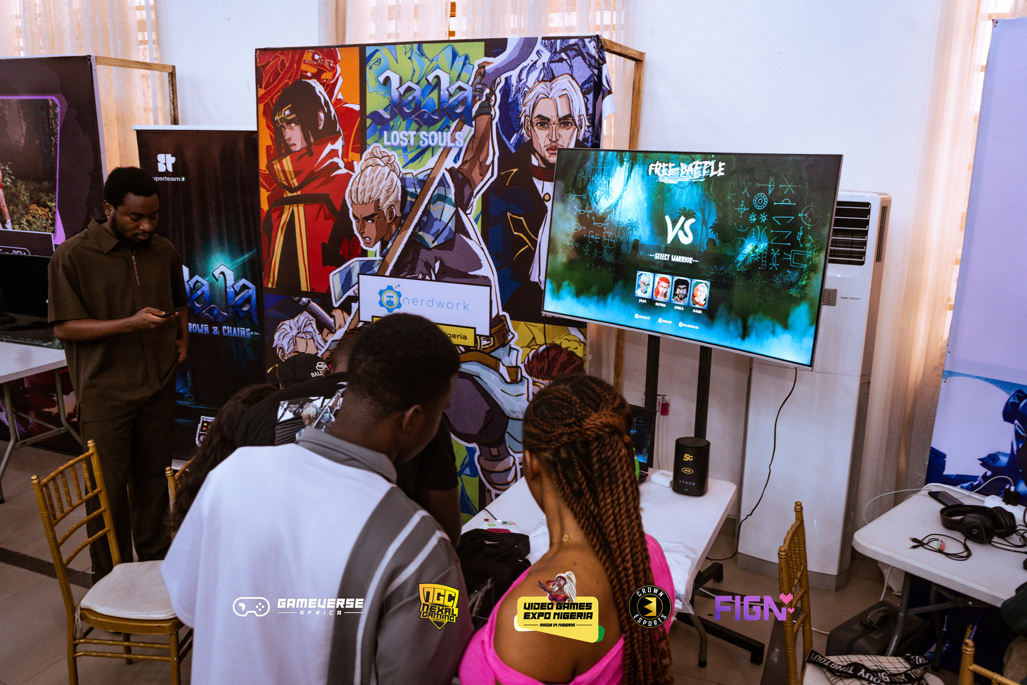 Indie video game showcase and playtest booth
